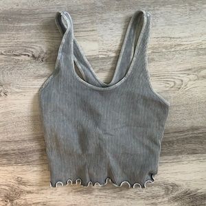 Spiritual Gangster Amor Cropped Tank Heather Gray